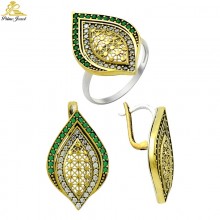 Gümüş Otantik Taşlı Set